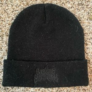 RARE Billie Eilish Black Beanie Metal Writing Blohsh